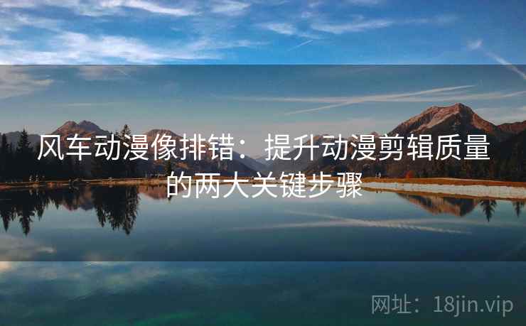 风车动漫像排错：提升动漫剪辑质量的两大关键步骤