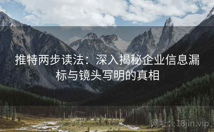 推特两步读法：深入揭秘企业信息漏标与镜头写明的真相